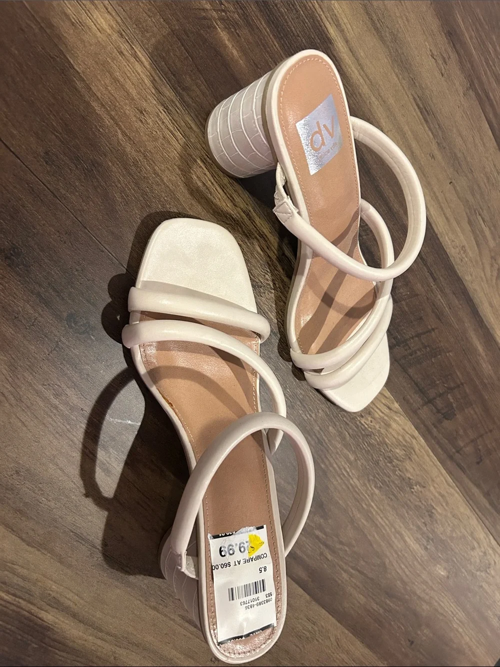 DV by Dolce Vita Cream Strappy Block Heel Sandals